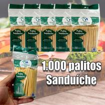Palito Sanduiche madeira 1.000 un, Lanche Metro, Hamburger, 9cm