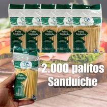 Palito Sanduiche madeira, Lanche Metro, Hamburger, 9cm 2.000 un