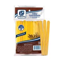 Palito Sorvete Ponta Redonda Amarelo Pac Com 100 Unidades Theoto