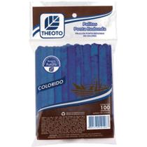 Palito Sorvete Ponta Redonda Azul Pac Com 100 Unidades Theoto