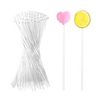 Palitos De Acrílico Transparente Para Pirulito, 100 Peças, Reutilizáveis, Para Cake Pop, Decoração