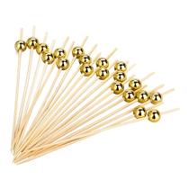 Palitos De Bambu Com Bolinhas Dourada 12cm 20 Un - Silver