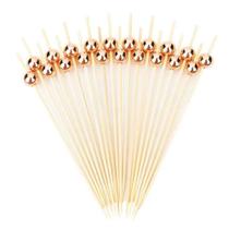 Palitos De Bambu Com Bolinhas Rose 12cm 20un - Silver Palitos De Bambu Com Bolinhas Rose 12cm 20un - Silver
