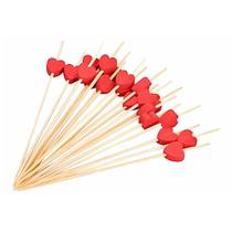 Palitos De Bambu Com Coração 20 Un - Silverfestas