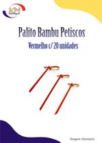 Palitos de Bambu para Petiscos vermelho c/20 unid. - Silver Festas - drinks, coquetéis (HA 220)