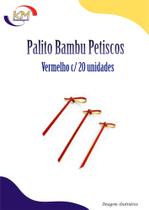 Palitos de Bambu para Petiscos vermelho c/20 unid. - Silver Festas - drinks, coquetéis (HA 220)