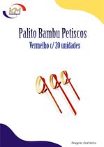 Palitos de Bambu para Petiscos vermelho c/20 unidades - Silver Festas (HA 224)