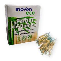 Palitos de Dente de Bambu Embalagem Indidivual Eco Inoven - 6,5cm - pct 1000 Unidades