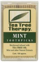 Palitos de dente Tea Tree Therapy Mint Tea Tree 100 unidades