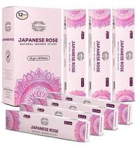 Palitos de incenso Raajsee Japanese Rose 180g (pacote com 12)