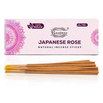 Palitos de incenso Raajsee Japanese Rose, pacote de 100 g, 100% orgânico