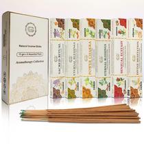Palitos de incenso Raajsee Natural, pacote com 6 aromas mistos, 90g