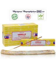 Palitos de incenso Satya Vanilla Nagchampa 180g com suporte Raajsee