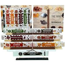 Palitos de incenso Trumiri 120 palitos (20 palitos x 6 aromas) com suporte