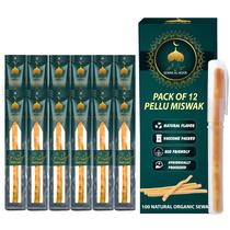 Palitos de Miswak SEWAK AL NOOR, pacote com 12 escovas de dente naturais Palitos de Miswak SEWAK AL NOOR, pacote com 12 escovas de dente naturais