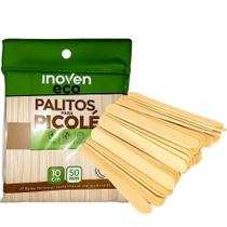 Palitos de Picolé Madeira 18cm Inoven Eco Pacote 50 Unid Palitos de Picolé Madeira 18cm Inoven Eco Pacote 50 Unid