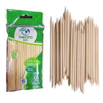 Palitos de Unha e Cutícula de Bamboo Theoto Pacote com 50 Unidades Palitos de Unha e Cutícula de Bamboo Theoto Pacote com 50 Unidades
