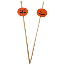 Palitos decorativos halloween modelo abóbora 12 unidades Palitos decorativos halloween modelo abóbora 12 unidades