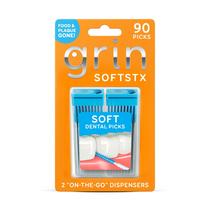 Palitos Dentais Grin Softstx 90 Unidades Macios e Flexíveis Sabor Menta