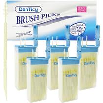 Palitos Interdentais Dental Brush Picks DanTicy 600 Unidades Cerdas Macias 5 Pacotes
