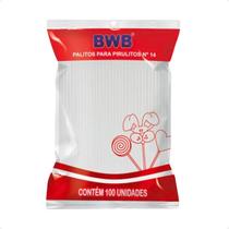 Palitos para Pirulito Medio - 100 Un Branco Palitos para Pirulito Medio - 100 Un Branco
