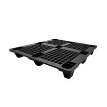 Pallet Plástico Vazado 1,00 x 1,20m Palete Reforçado 3000kg Preto Pallet Plástico Vazado 1,00 x 1,20m Palete Reforçado 3000kg Preto
