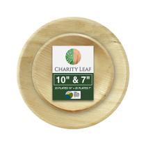 Palm Leaf Plates Charity Leaf, pacote com 25 cm e 25, pacote com 18 cm