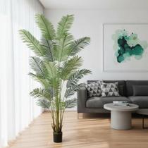 Palmeira Areca Artificial Para Decoração Sala Árvore Real Toque Com 2.20m, Plantas para Decoração de Casa, Escritório, Sala De Estar.