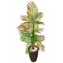 Palmeira Areca Bambu Planta Artificial Com Vaso Decorativo - Flor de Mentirinha