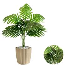 Palmeira Artificial Com Vaso Polietileno Decora Casa Mesa
