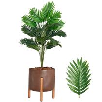 Palmeira Artificial Com Vaso Suporte De Madeira Luxo - Palmeira Artificial Com Vaso Suporte De Madeira Luxo -