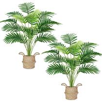 Palmeira artificial Der Rose Areca com cestos tecidos à mão