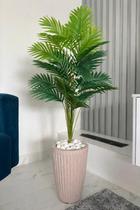 Palmeira Artificial Grande 24 Folhas Com Vaso Romano Pedra - Palmeira Artificial Grande 24 Folhas Com Vaso Romano Pedra -