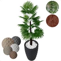Palmeira Leque Artificial Grande com Vaso Decoração para Sala - Flor de Mentirinha