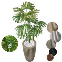 Palmeira Rafia Variegata Artificial Vaso Grande Decoração - Flor de Mentirinha