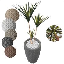 Palmeira Yucca 3 Ramos Planta Artificial Grande Vaso Decoração - Flor de Mentirinha