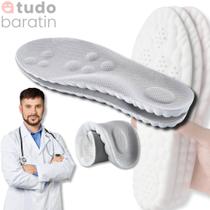 Palmilha 4D Super Macia Gel Confort Pontos de Acupuntura Fascite Pronada Pisada Neutra