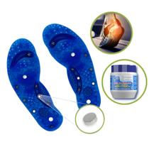 Palmilha Magnética Pontos Reflexologia Varizes Esporão Dores nos Pés + Creme Pés