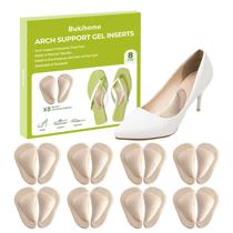 Palmilhas Arch Support Bukihome Gel para pés planos, 0,8 cm, 8 pares