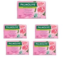 Palmolive sabonete em barra leite e pétalas de rosas naturals são 5 unidades de 85 gramas cada.