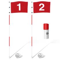 Palo de Bandera de Golf KINGTOP Profesional Portátil de 6 pies, Diseño de 5 Secciones, Paquete de 2 Palo de Bandera de Golf KINGTOP Profesional Portátil de 6 pies, Diseño de 5 Secciones, Paquete de 2