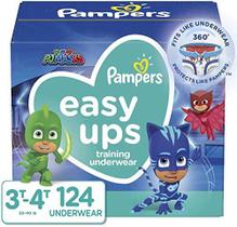 Pampers Easy Ups Training Pants Boys and Girls, 3T-4T (Tamanho 5), 124 Contagem