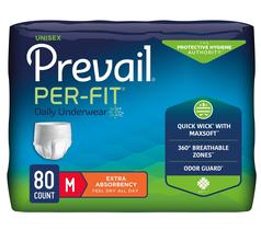 Pañales Desechables para Adultos Prevail Per-Fit Mediano Extra Absorbencia, Paquete de 80