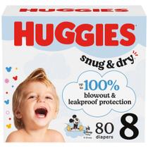 Pañales Huggies Snug & Dry Talla 8, 80 unidades (más de 21 kg) Pañales Huggies Snug & Dry Talla 8, 80 unidades (más de 21 kg)