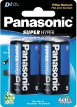 Panasonic Pilha Comum Grande D Com 2 Proteção Antivazamento Um1Shs128 Cinza Pacote De 2