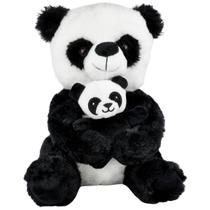 Panda de Pelúcia Com Filhote Pandinha Nicho Bebê Safari Panda de Pelúcia Com Filhote Pandinha Nicho Bebê Safari