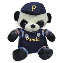 Panda Pelúcia Com Roupinha e Bonè 25Cms - Azul
