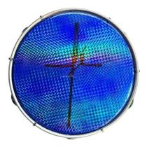 Pandeiro 10 abs azul aro plat inox pele holog fé azul 06 afin sples