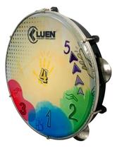 Pandeiro 10 Abs Plat Inox Pele Leitosa Pratik Brasil Preto Luen