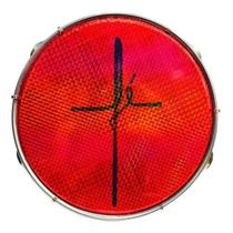 Pandeiro 10 abs vermelho aro plat inox pele holog fé vermelho 06 afin sples